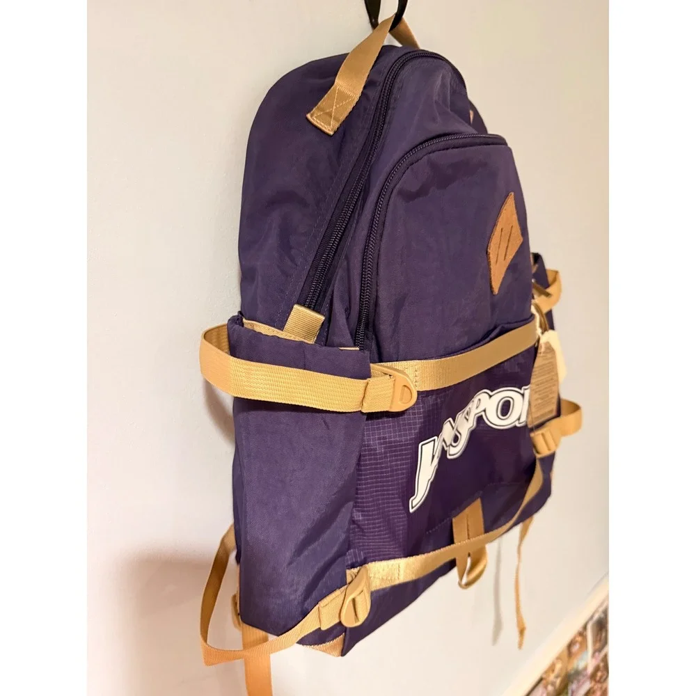 JanSport Seattle Pack Backpack Amethyst Purple Tan Laptop Sleeve JS0A4QUG NWT